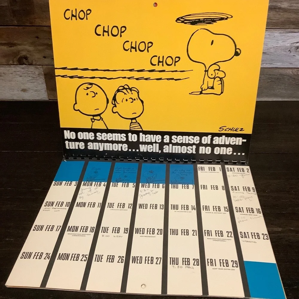 Vtg 1980 Peanuts Snoopy Calender Month To Month